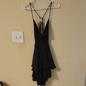 Versatile Black Sleeveless Dress With Silver Details Size 2